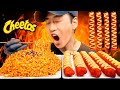 ASMR MUKBANG | NUCLEAR FIRE NOODLES & CHEETOS RICE CAKES | COOKING & EATING SOUNDS | Zach Choi ASMR