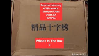 Surprise Unboxing Of Ginormous Stamped Cross Stitch from Ali Express 3/19/24