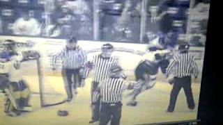 hockey fight !! shay laurent vs. lebbe