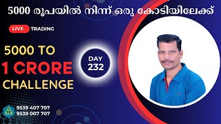 ലൈവ് ട്രേഡിങ്ങ് | നിഫ്റ്റി | ബാങ്ക് നിഫ്റ്റി | 5000 - ൽ  നിന്ന് ഒരു കോടിയിലേക്ക്