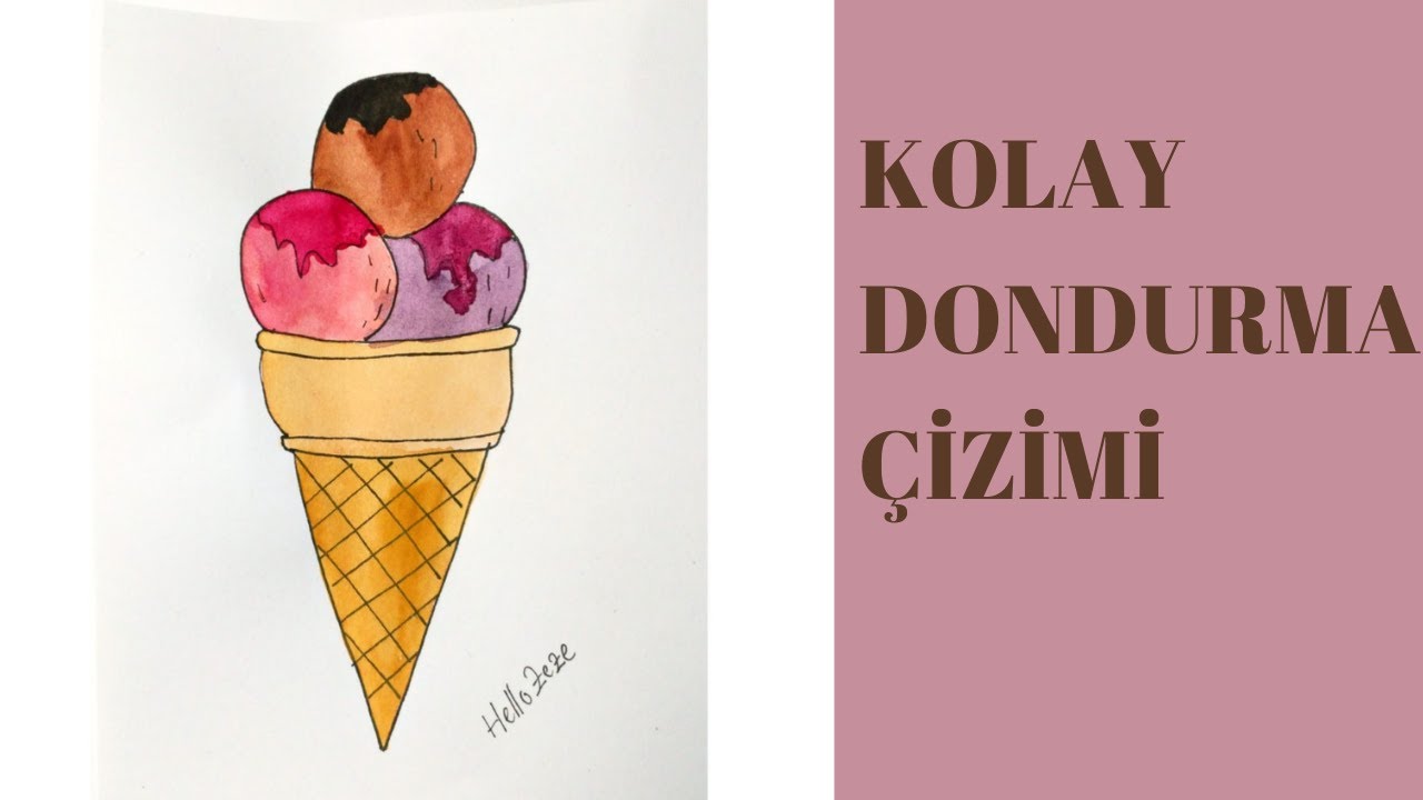 KOLAY DONDURMA ÇİZİMİ 🍦DONDURMA NASIL ÇİZİLİR? - YouTube