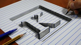 3D Trick Art On Line Paper, Letter K