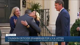 Youngkin criticizes Spanberger's request to delay UVA presidential search until her term begins