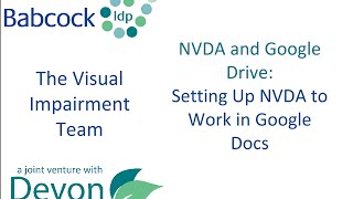 Setting Up NVDA to Work in Google Docs
