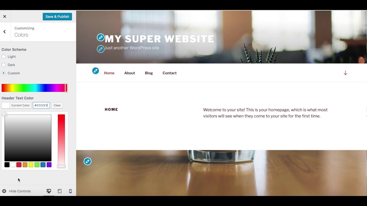 Wordpress Twenty Seventeen Theme Color Settings In Customizer Youtube