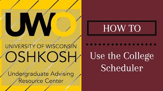 How to: Use the College Scheduler
