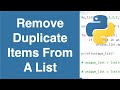 Remove Duplicate Items From A List | Python Example