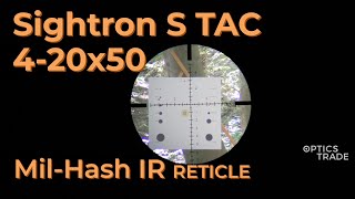 Sightron S TAC 4-20x50 Reticle Mil-Hash IR | Optics Trade Reticle Subtensions