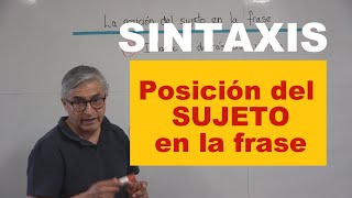 La posición del SUJETO en la frase en español - Español ELE