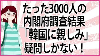 【うんざりな韓国のあの話】たった3000人の内閣府調査結果「韓国に親しみ」疑問しかない！