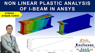 Non Linear Plastic Analysis of I beam in Ansys