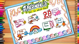 Adjective Chart | Adjective Project | Adjective TLM | English Grammar Project | Chart on Adjective