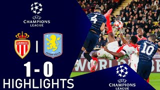 AS Monaco vs Aston Villa 1-0 Highlights Goals | UEFA Champions League - 2024/2025