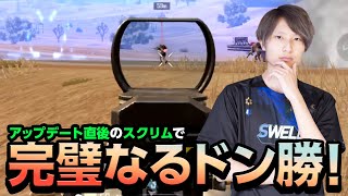 アップデート直後のプロスクリムで完璧なるドン勝！【PUBGモバイル】