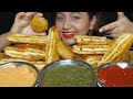 UNCUT MUKBANG‼️😉ll Eating lot's of Paneer Bread Pakoda,Aloo Chops with Spicy🔥Chutney ll Mukbang+Asmr