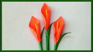 DIY Crafts Easy & Simple Calla Lily Paper Flowers | How to Make Flowers Tutorials for Beginners