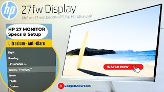 HP 27fw 75mhz IPS FHD Anti-Glare Ultraslim Monitor setup configuration settings