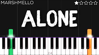 Alone - Marshmello | EASY Piano Tutorial