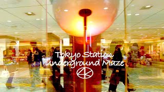 4K Japan,Tokyo Station underground walkway labyrinth walk