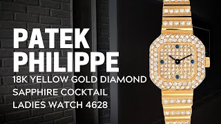 Patek Philippe 18K Yellow Gold Diamond Sapphire Cocktail Ladies Watch 4628 | SwissWatchExpo