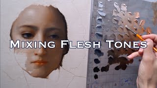 How to Mix SKIN TONES with Oil Paint: ONE Tube Color + B&W