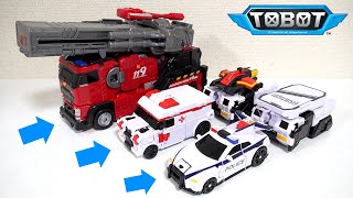 【🚒消防車と🚑救急車と🚓パトカーがロボットに合体！？】トボットレスキュー「ブーム＆セン＆ドク」【韓国おもちゃ】