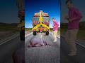 Elephant save by me vs  monster truck & bulldozer on the road - funny vfx #funny #vfx #shorts