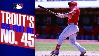 Trout ties league lead with 45th homer of the season