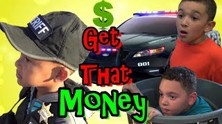 Cops and Robbers - Get that MONEY!!! Police Chase down Sneaky Kids
