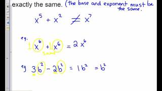 Adding and Subtracting Powers