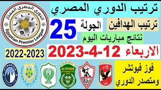 ترتيب الدوري المصري وترتيب الهدافين ونتائج مباريات الاربعاء 12-4-2023 الجولة 25 - فوز فيوتشر