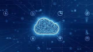 Blue Cloud Computing Storage With Technology Background 4K VJ Loop Video | No Copyright Video