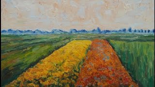Step by Step Oil Painting the Yellow Fields at Gennevilliers after Gustave Caillebotte