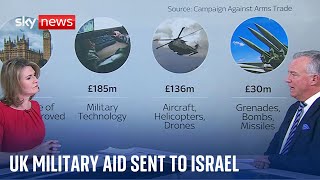 How much UK military aid is sent to Israel? | Israel-Hamas war