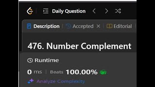 476. Number Complement || LeetCode Daily Challenges || LogicBytesbyAK || JAVA ||