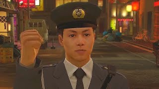 Stop-and-search Officer Kikuchi finds Kiryu's most lethal and secret weapon