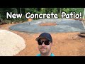 The concrete patio around our inground swimming pool is installed! | How to build a swimming pool.