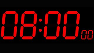 8 Minute Countdown Timer ( Big Digit Red Color, Black Background ) / 480 Second Countdown Timer