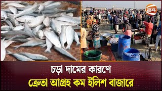 চড়া দামের কারণে ক্রেতা আগ্রহ কম ইলিশ বাজারে | Ilish Price Hike | Munshiganj | Channel 24