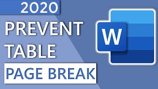 How to Prevent Table from Breaking Across 2 Pages in Word - in 1 MINUTE