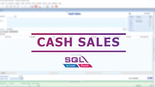 Cash Sales - SQL Accounting Software