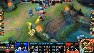 CLG Link LeBlanc getting outplayed by TL Fenix Azir - TL vs CLG Game 1 (NA LCS Spring 2015)