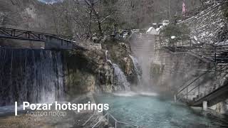 Pozar Hotsprings  (winter) with Drone ,Loutra pozar (Λουτρα Ποζαρ) thermal baths