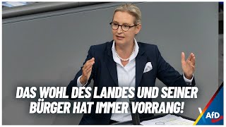 Das Wohl des Landes und seiner Bürger hat für uns immer Vorrang! - Alice Weidel - AfD