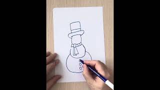 En kolay kardan adam nasıl çilizir? How to draw a snowman? #snowman #kardanadam #kolayçizim #drawing