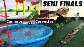 Hot Wheels Camaros vs Corvettes | Race !