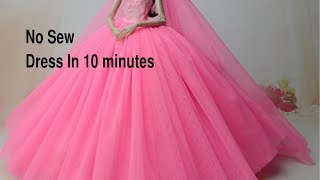 No sew Miniature Dresses in 10 minutes. Miniature  party/wedding dress