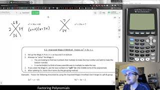 Factoring a Trinomial by Magic X Method (more examples)