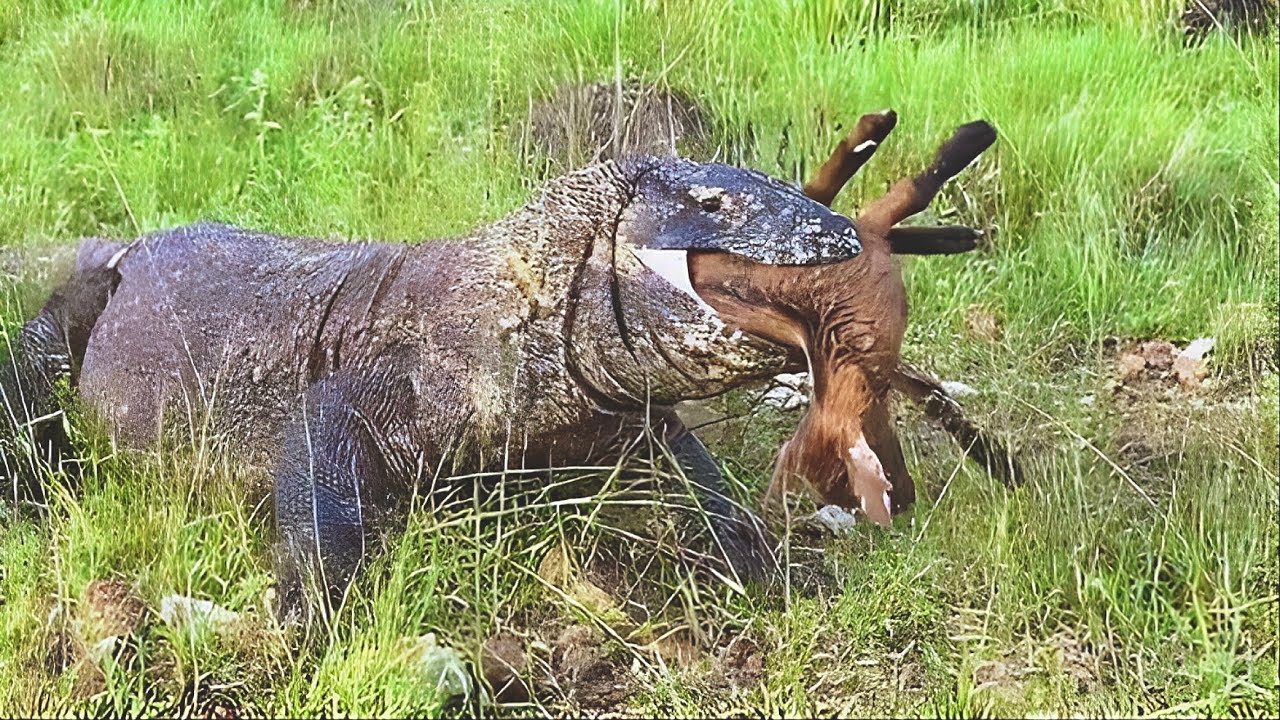 LATEST..! Big Komodo Dragons Swallows A Goat | Hustle Lunch - YouTube