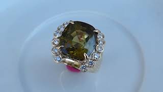 Magnificent 15.5 Carat Chrysoberyl Diamond Ring by Avea